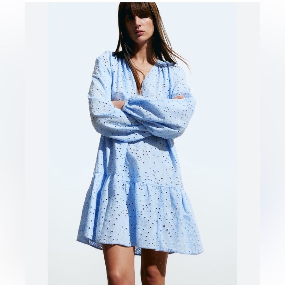 H&M SOFT PASTEL BLUE MINI DRESS